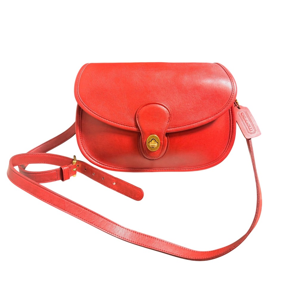 Coach Prairie Bag Red Leather Vintage Crossbody Turnlock 9954